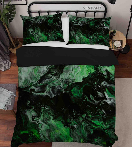 3D Abstract Green Marble Texture Quilt Cover Set Bedding Set Duvet Cover Pillowcases 51