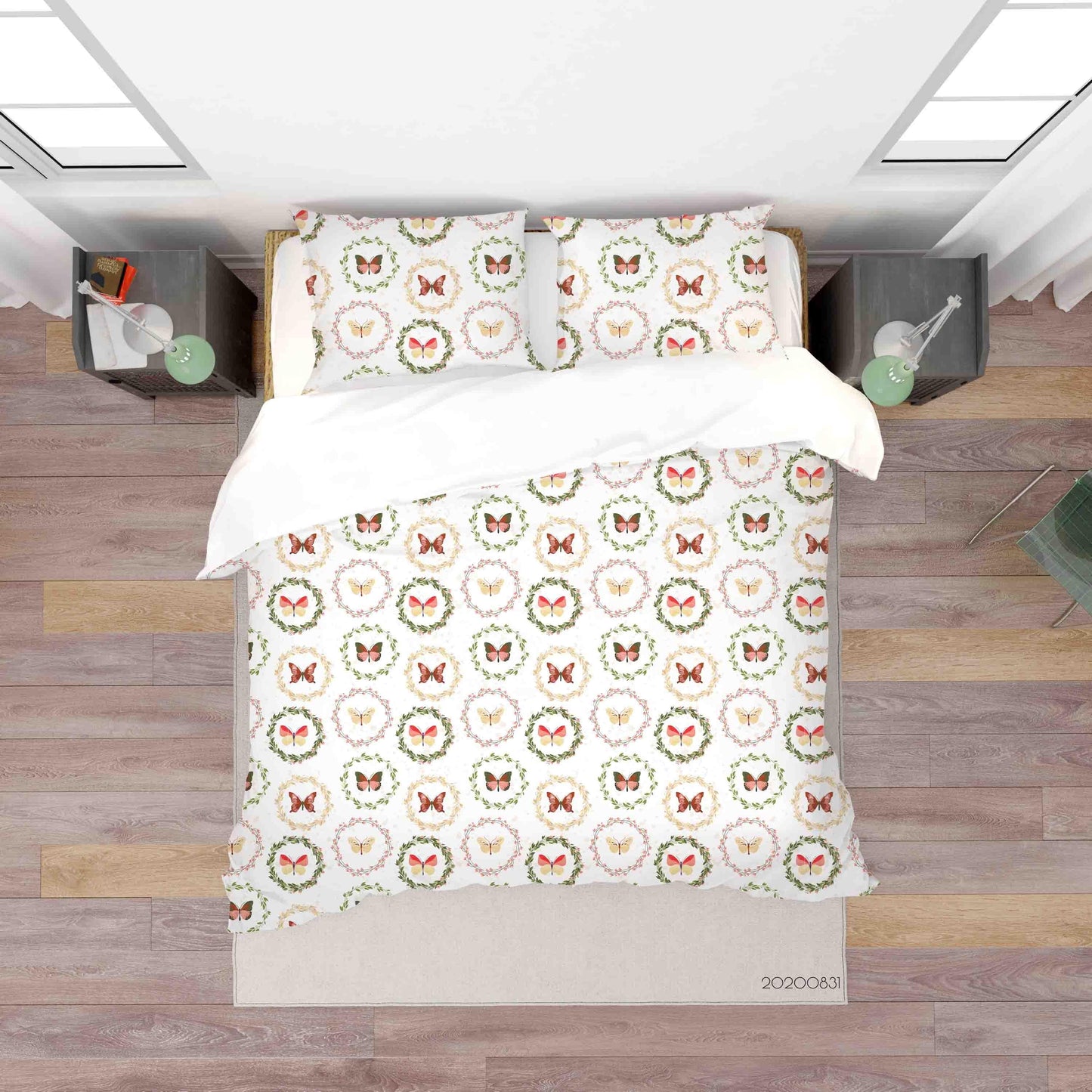 3D Butterflies Pattern Quilt Cover Set Bedding Set Duvet Cover Pillowcases WJ 3410