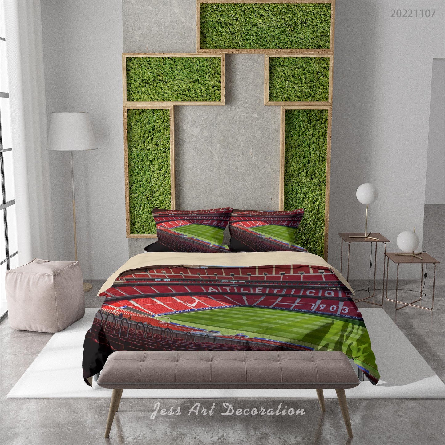 3D Atletico Madrid Spectator Seats Quilt Cover Set Bedding Set Duvet Cover Pillowcase 834