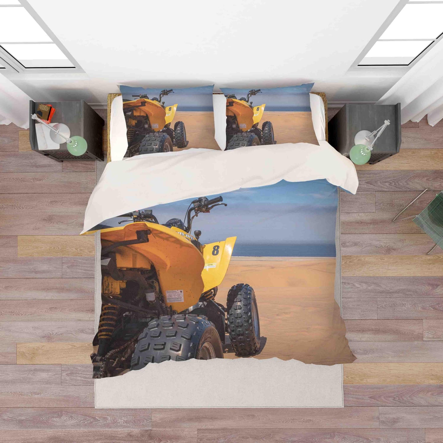 3D Big Feet Truck Yellow Quilt Cover Set Bedding Set Pillowcases A177 LQH