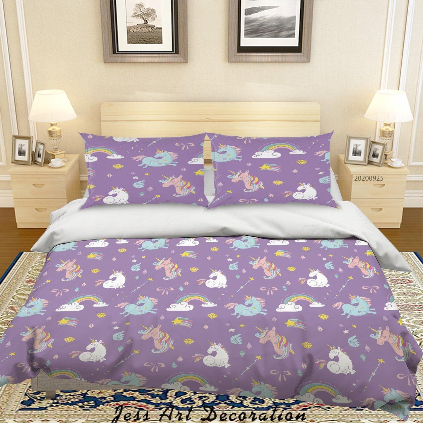 3D Cartoon Animal Horse Pattern Quilt Cover Set Bedding Set Duvet Cover Pillowcases WJ 6439