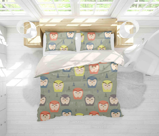 3D Cartoon Owl Quilt Cover Set Bedding Set Pillowcases 75