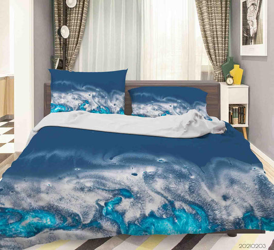 3D Abstract Blue Marble Texture Quilt Cover Set Bedding Set Duvet Cover Pillowcases 103