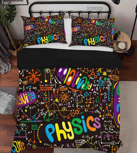 3D Abstract Color Physics Graffiti Quilt Cover Set Bedding Set Duvet Cover Pillowcases 58