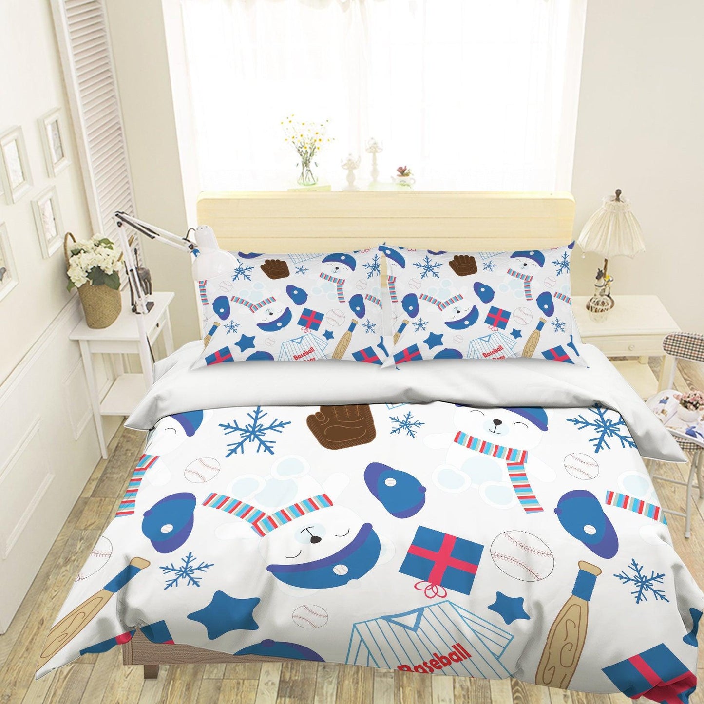 3D Baseball Clothes Hats Quilt Cover Set Bedding Set Pillowcases 126