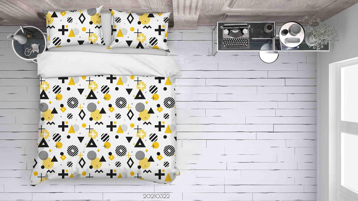 3D Abstract Geometric Pattern Quilt Cover Set Bedding Set Duvet Cover Pillowcases 117
