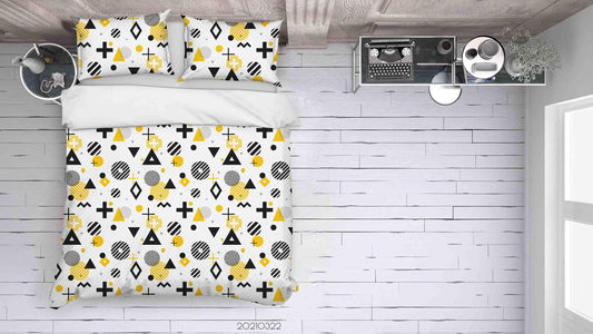 3D Abstract Geometric Pattern Quilt Cover Set Bedding Set Duvet Cover Pillowcases 117