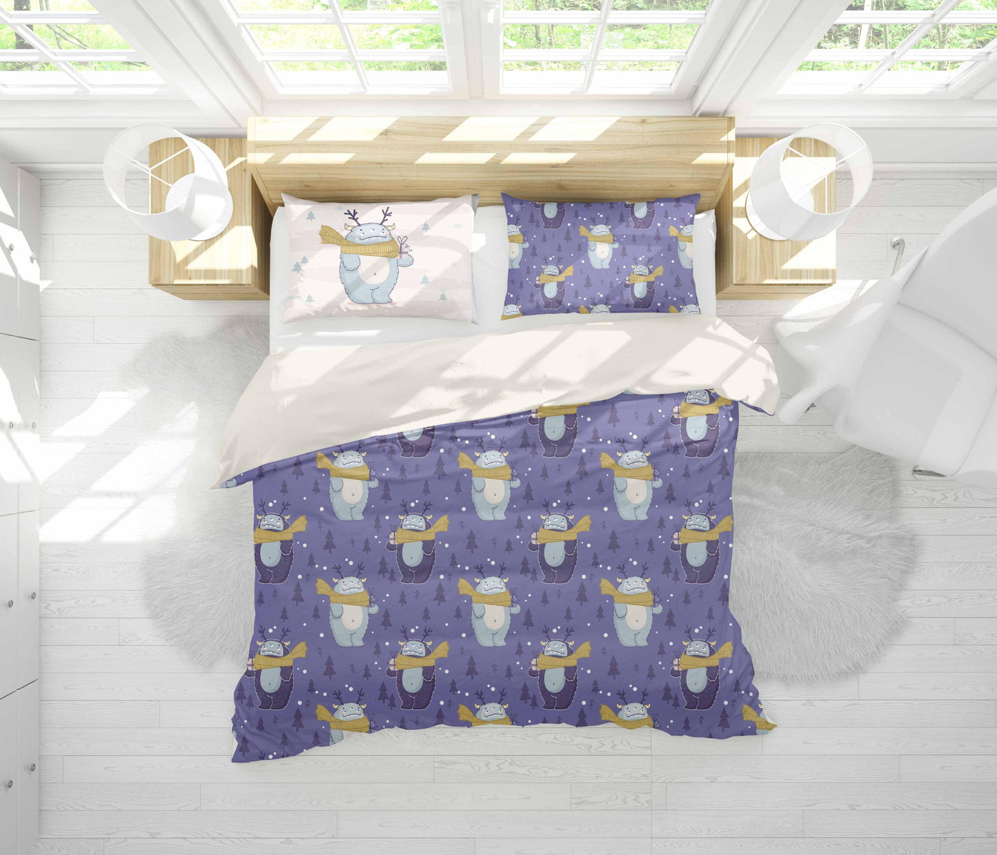 3D Cartoon Monster Quilt Cover Set Bedding Set Pillowcases 88