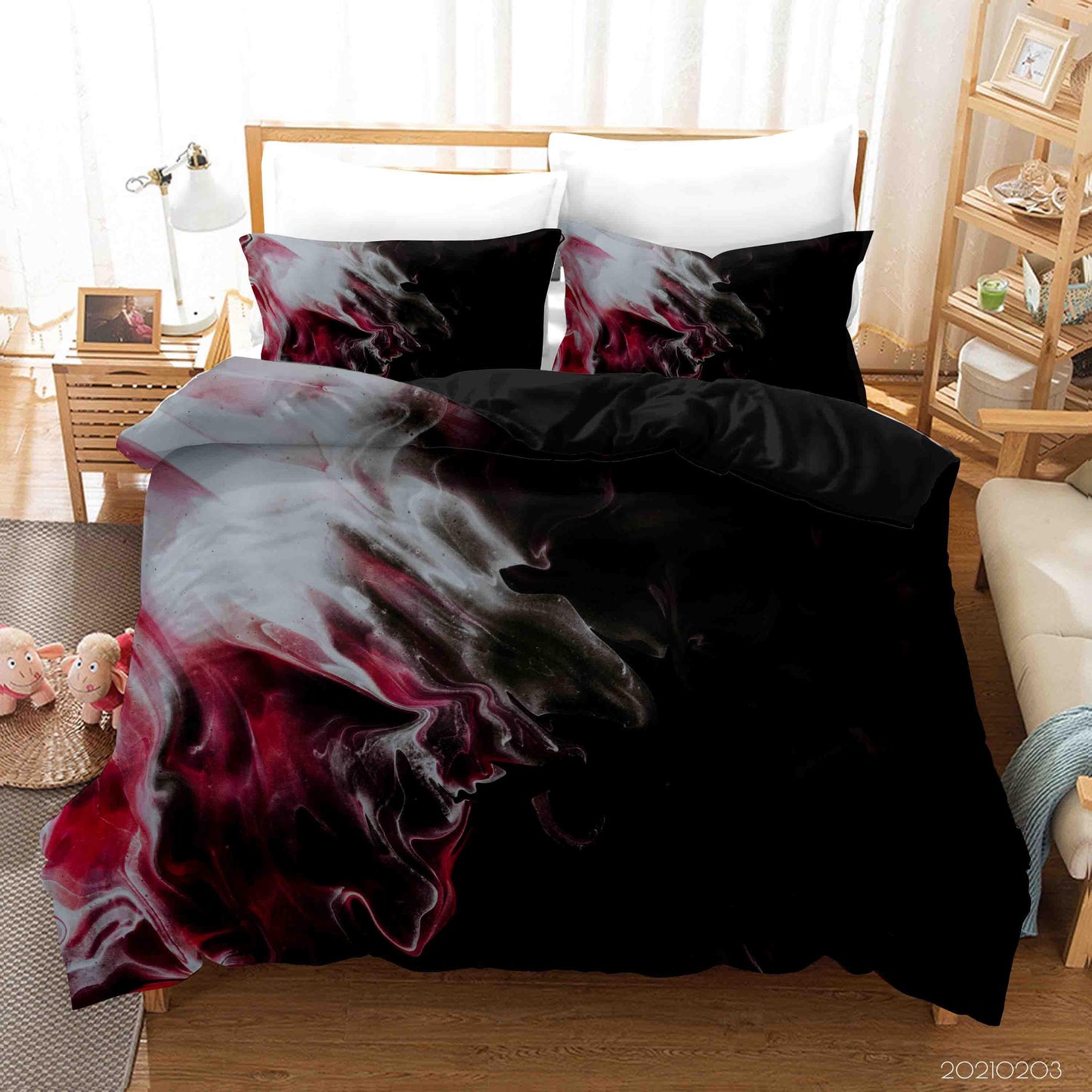 3D Abstract Black Marble Texture Quilt Cover Set Bedding Set Duvet Cover Pillowcases 82