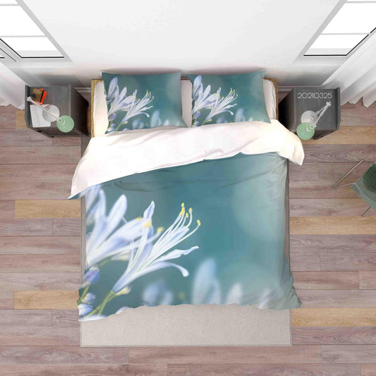 3D Blue Orchid Flower Quilt Cover Set Bedding Set Duvet Cover Pillowcases 224