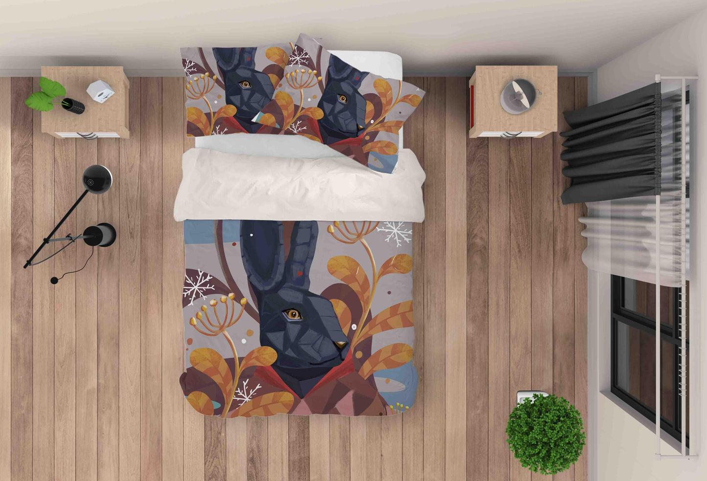 3D Animal Floral Snowflake Quilt Cover Set Bedding Set Pillowcases 127