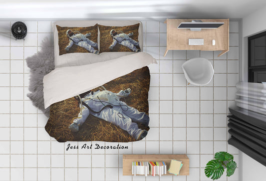 3D Astronaut Pattern Quilt Cover Set Bedding Set Duvet Cover Pillowcases LQH A93