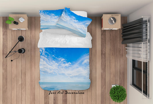 3D Blue Sky White Cloud Quilt Cover Set Bedding Set Duvet Cover Pillowcases 37