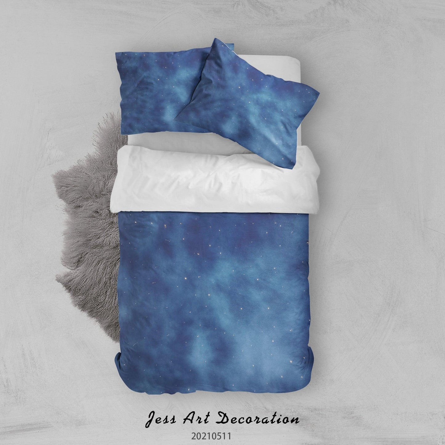 3D Blue Starry Sky Quilt Cover Set Bedding Set Duvet Cover Pillowcases 551