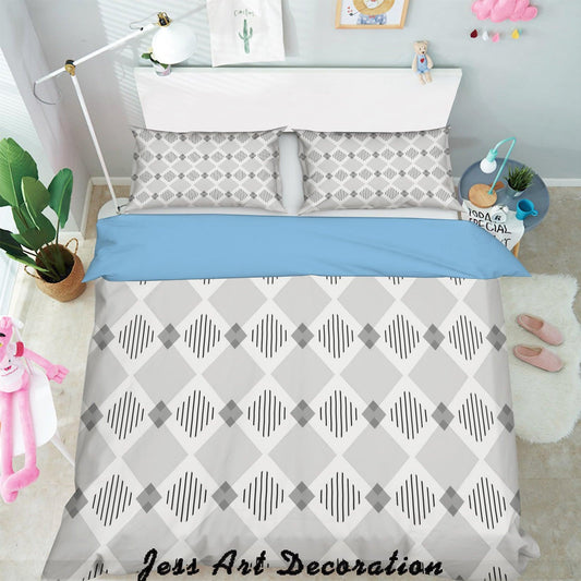 3D Black White Diamond Geometry Pattern Quilt Cover Set Bedding Set Pillowcases 295