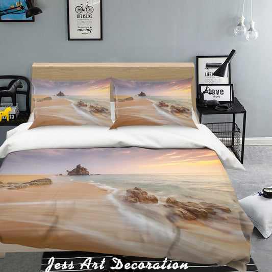 3D  Seaside Beach Scenery Quilt Cover Set Bedding Set Pillowcases  74