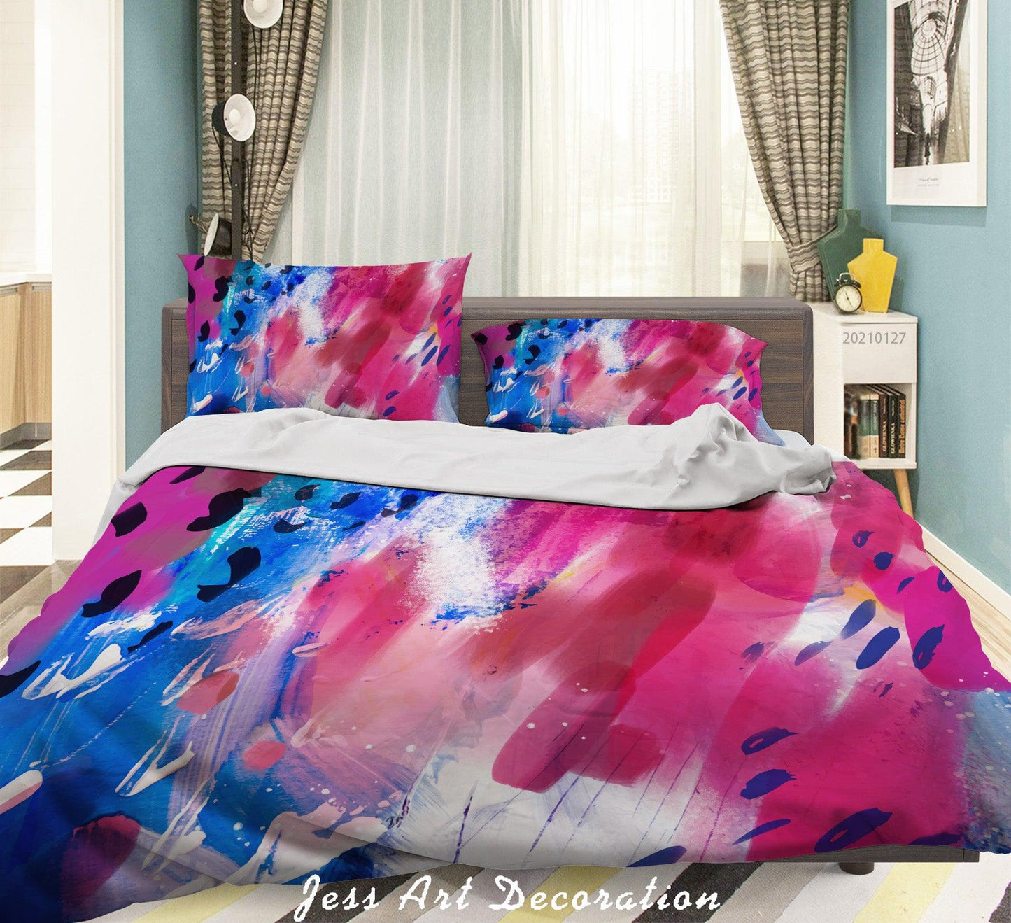 3D Abstract Watercolor Pattern Quilt Cover Set Bedding Set Duvet Cover Pillowcases 93