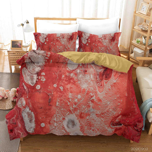 3D Abstract Red Marble Texture Quilt Cover Set Bedding Set Duvet Cover Pillowcases 27