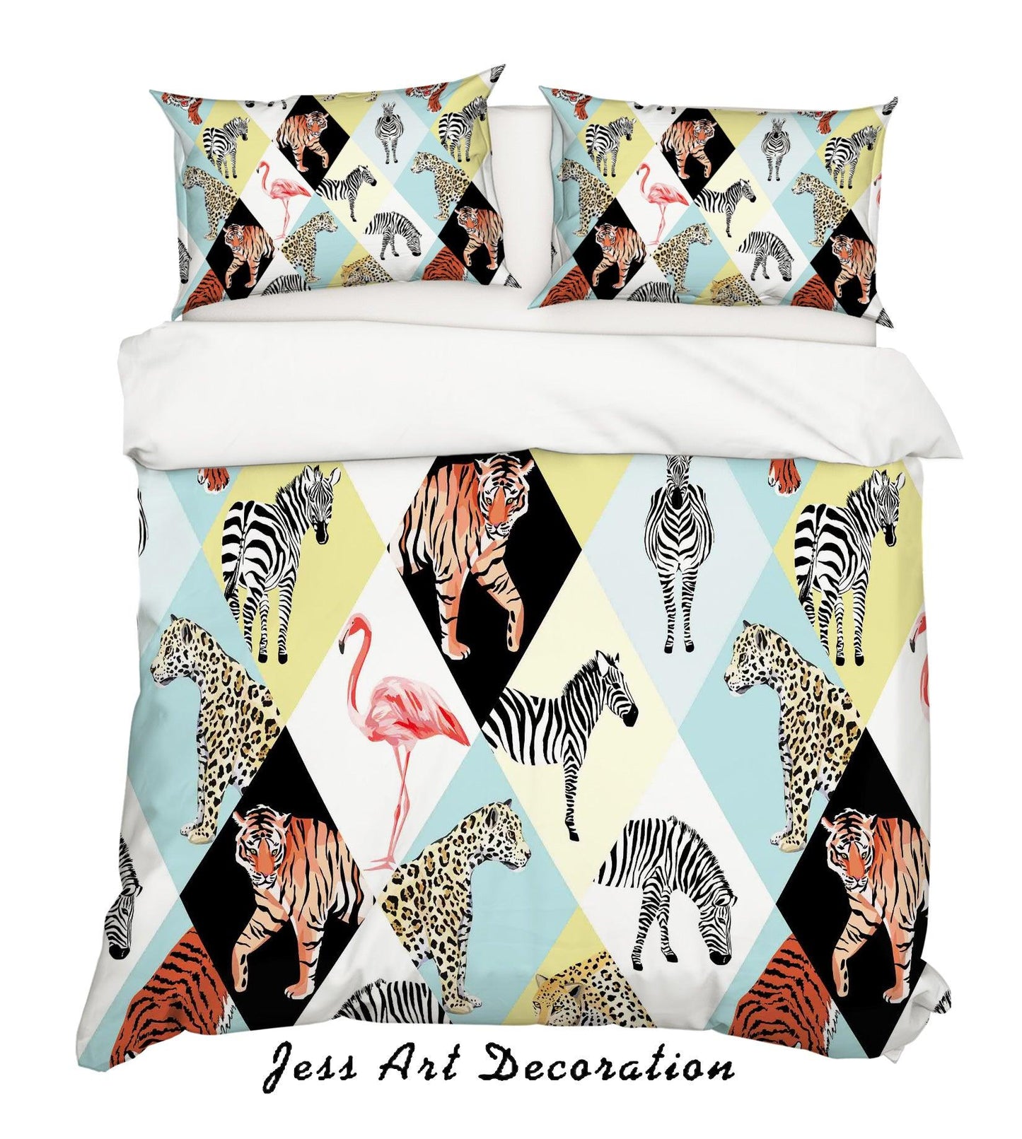 3D Cartoon Animal Diamond Quilt Cover Set Bedding Set Pillowcases 118