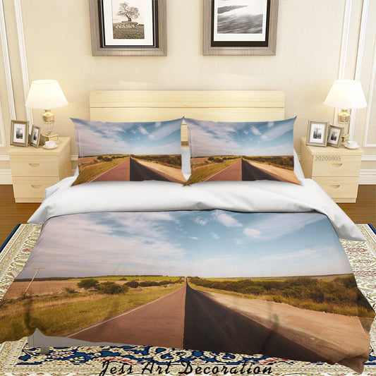 3D Blue Sky Highway Quilt Cover Set Bedding Set Duvet Cover Pillowcases LXL 320