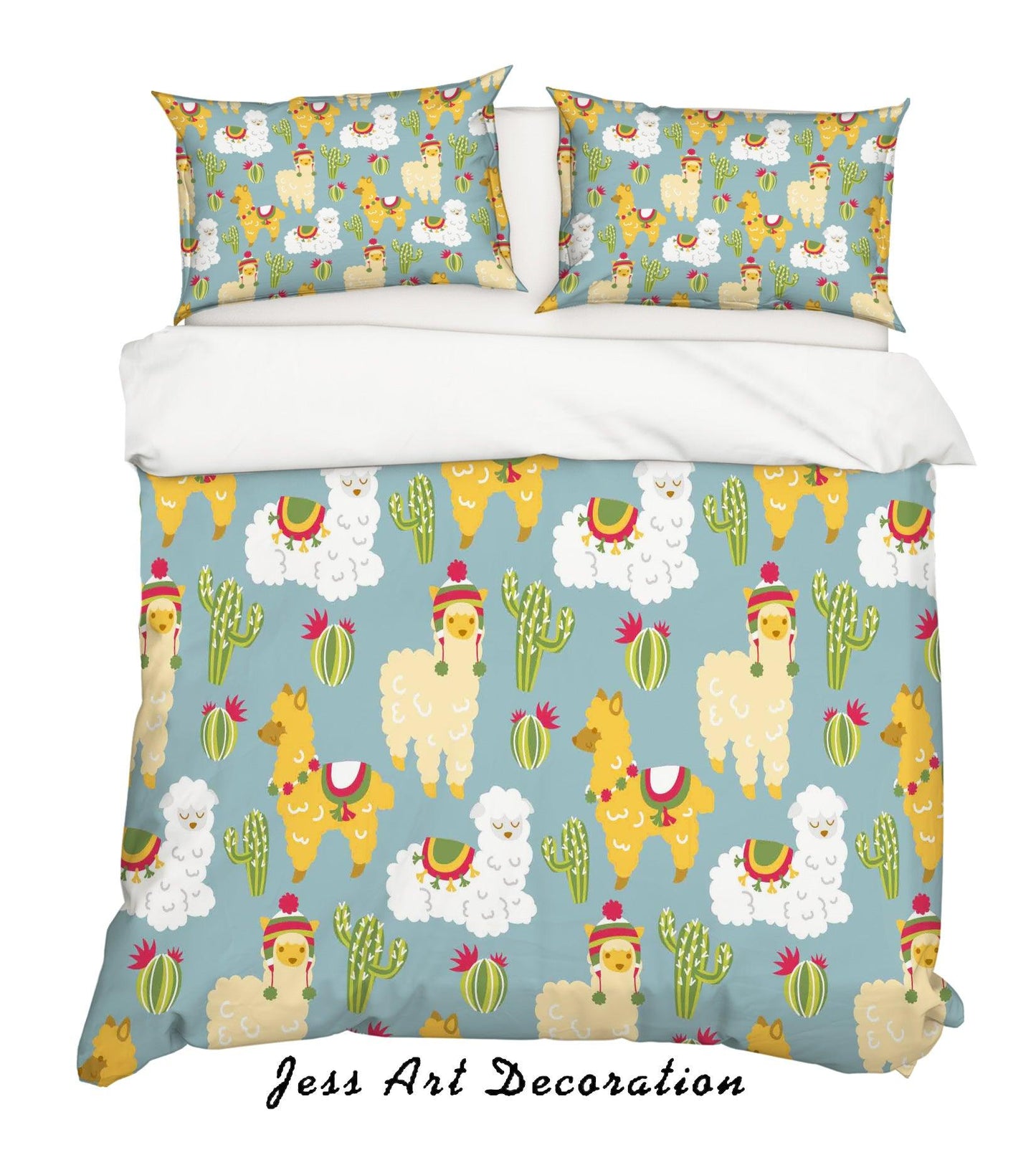 3D Cartoon Alpaca Quilt Cover Set Bedding Set Pillowcases 75