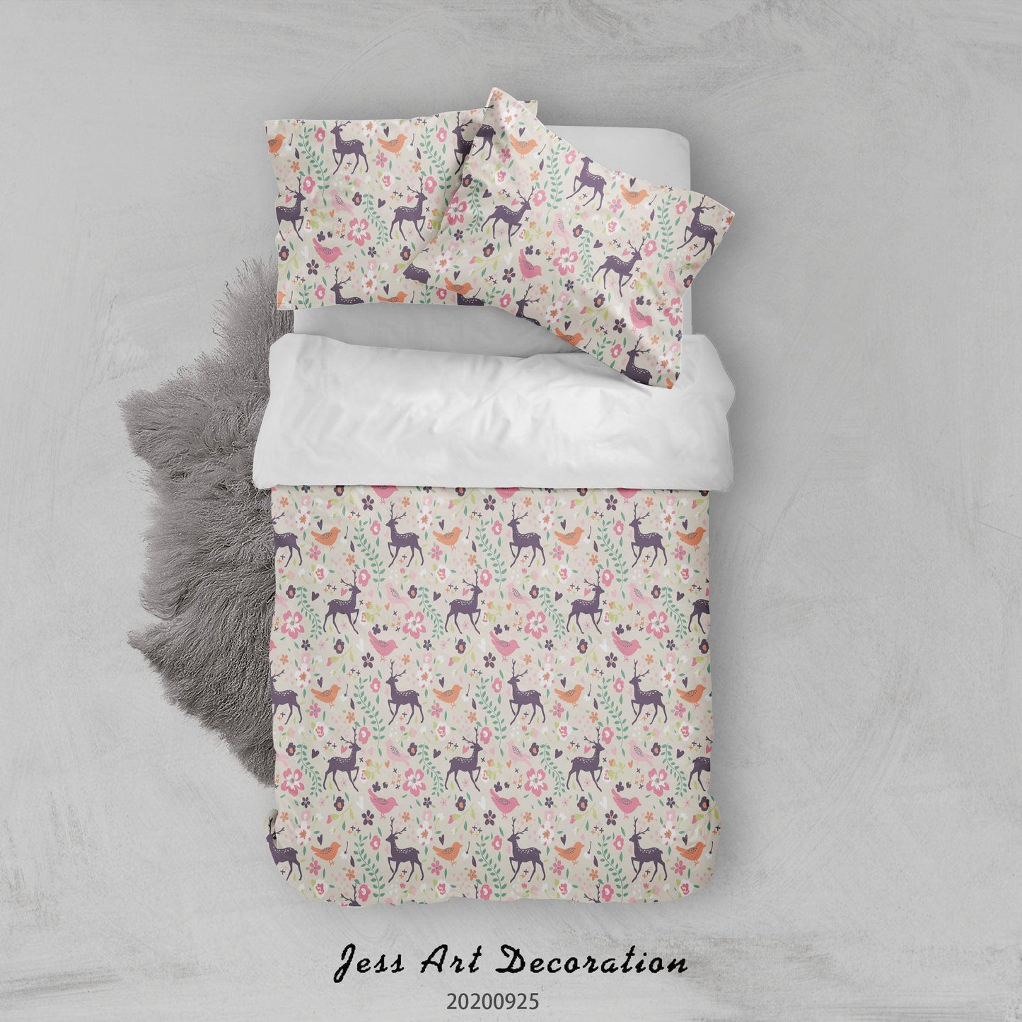 3D Cartoon Animal Beer Bird Pattern Quilt Cover Set Bedding Set Duvet Cover Pillowcases WJ 6473