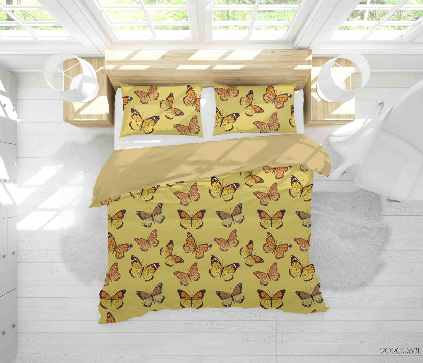 3D Butterflies Pattern Quilt Cover Set Bedding Set Duvet Cover Pillowcases WJ 3411