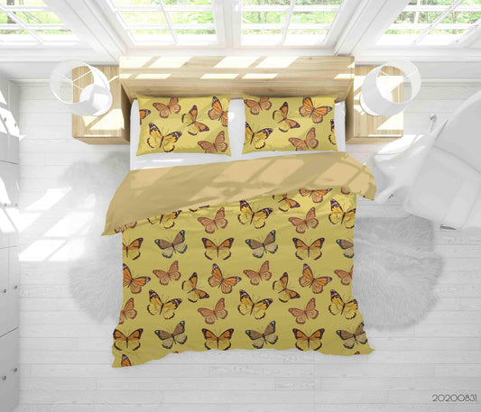 3D Butterflies Pattern Quilt Cover Set Bedding Set Duvet Cover Pillowcases WJ 3411