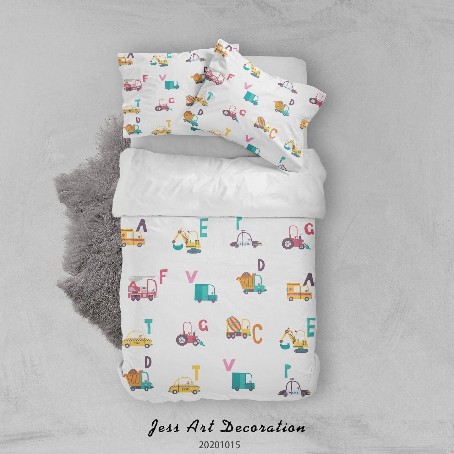 3D Cartoon Cars Pattern Quilt Cover Set Bedding Set Duvet Cover Pillowcases WJ 9669