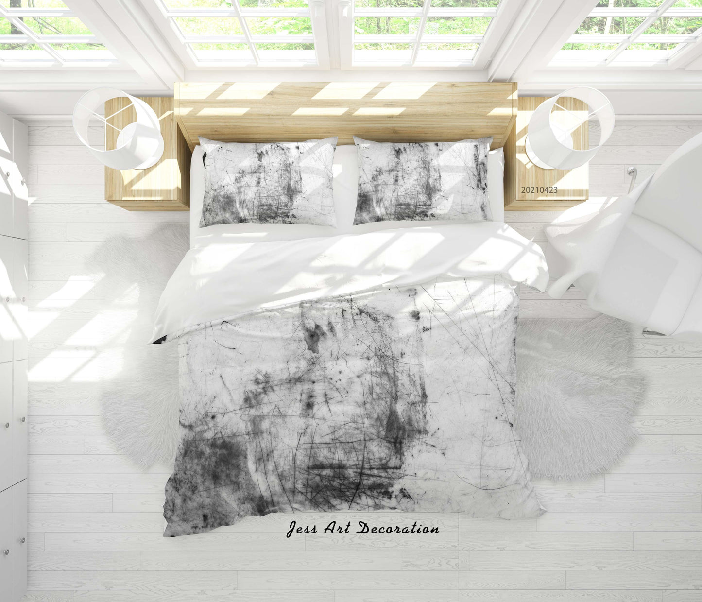 3D Abstract Black Graffiti Quilt Cover Set Bedding Set Duvet Cover Pillowcases 72