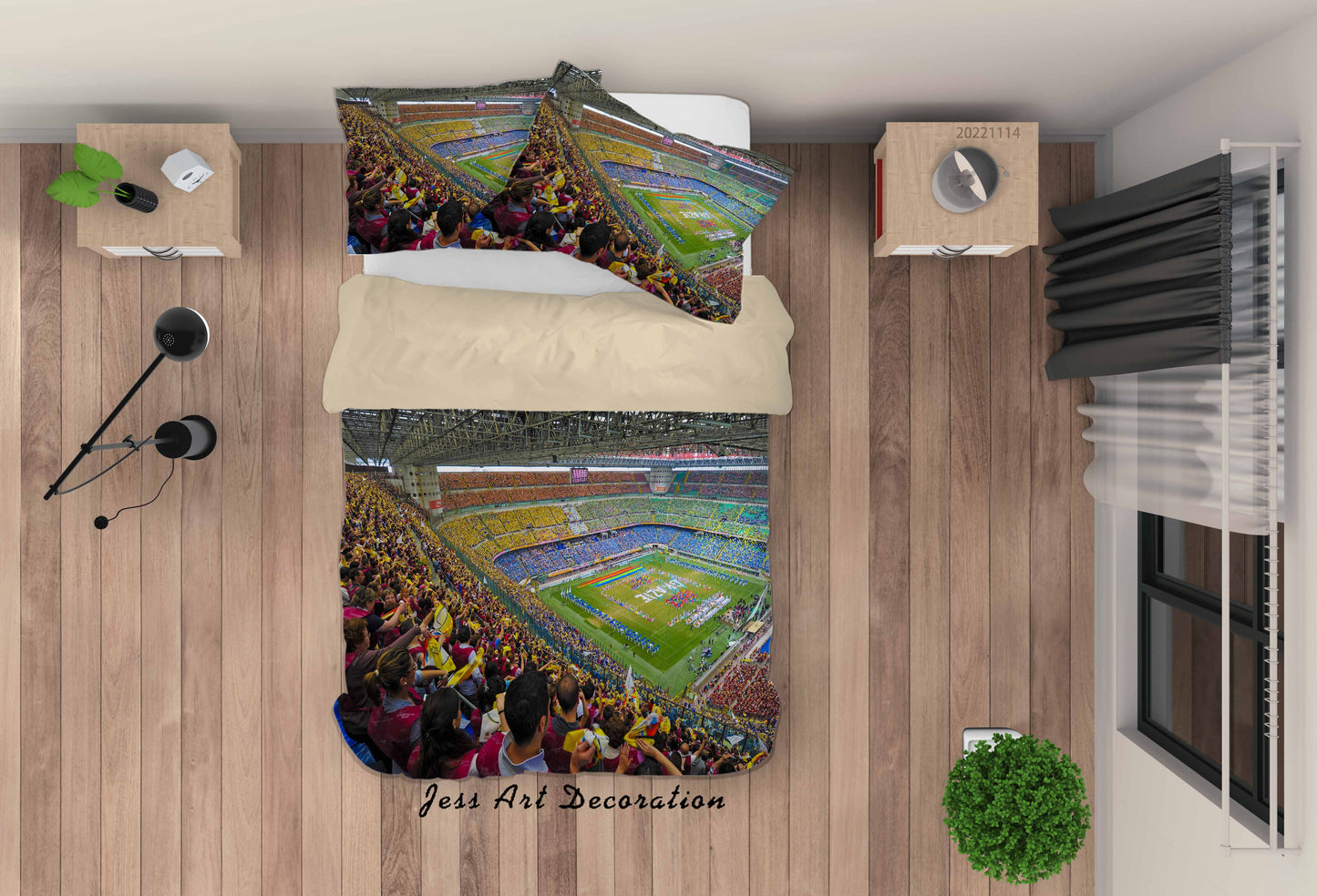 3D AC Associazione Calcio Milan Person Spectator Seats Quilt Cover Set Bedding Set Duvet Cover Pillowcase 852