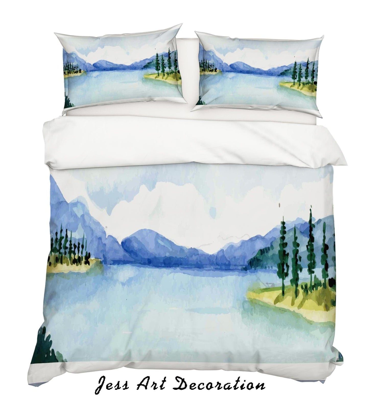 3D Cartoon Mountain Lake Quilt Cover Set Bedding Set Pillowcases 14