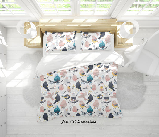 3D Cartoon Animal Birds Pattern Quilt Cover Set Bedding Set Duvet Cover Pillowcases WJ 9601