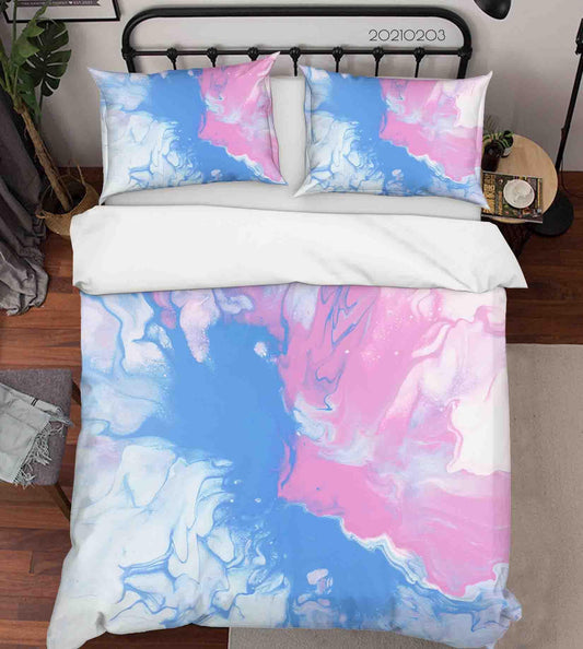 3D Abstract Blue Pink Marble Texture Quilt Cover Set Bedding Set Duvet Cover Pillowcases 84