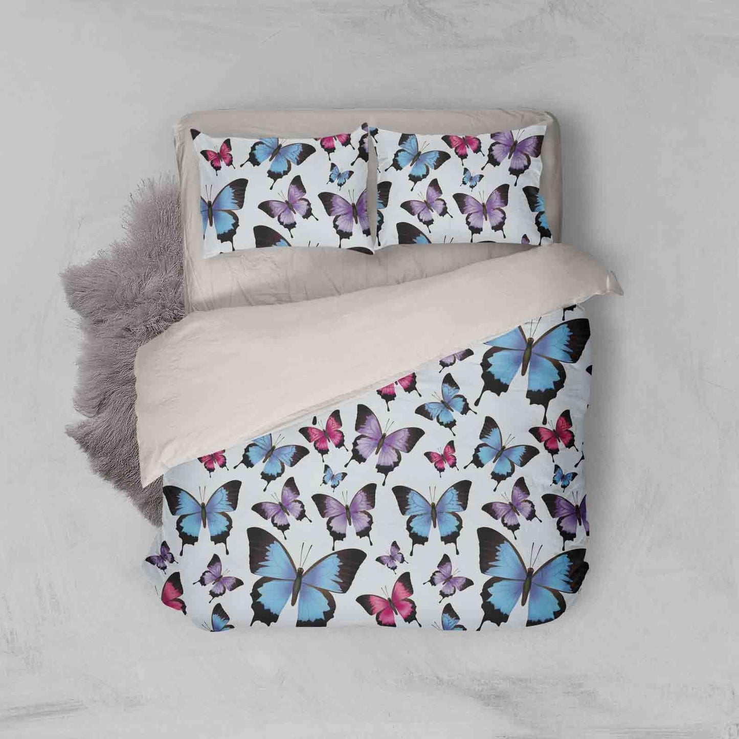 3D Blue Butterfly Quilt Cover Set Bedding Set Pillowcases 40