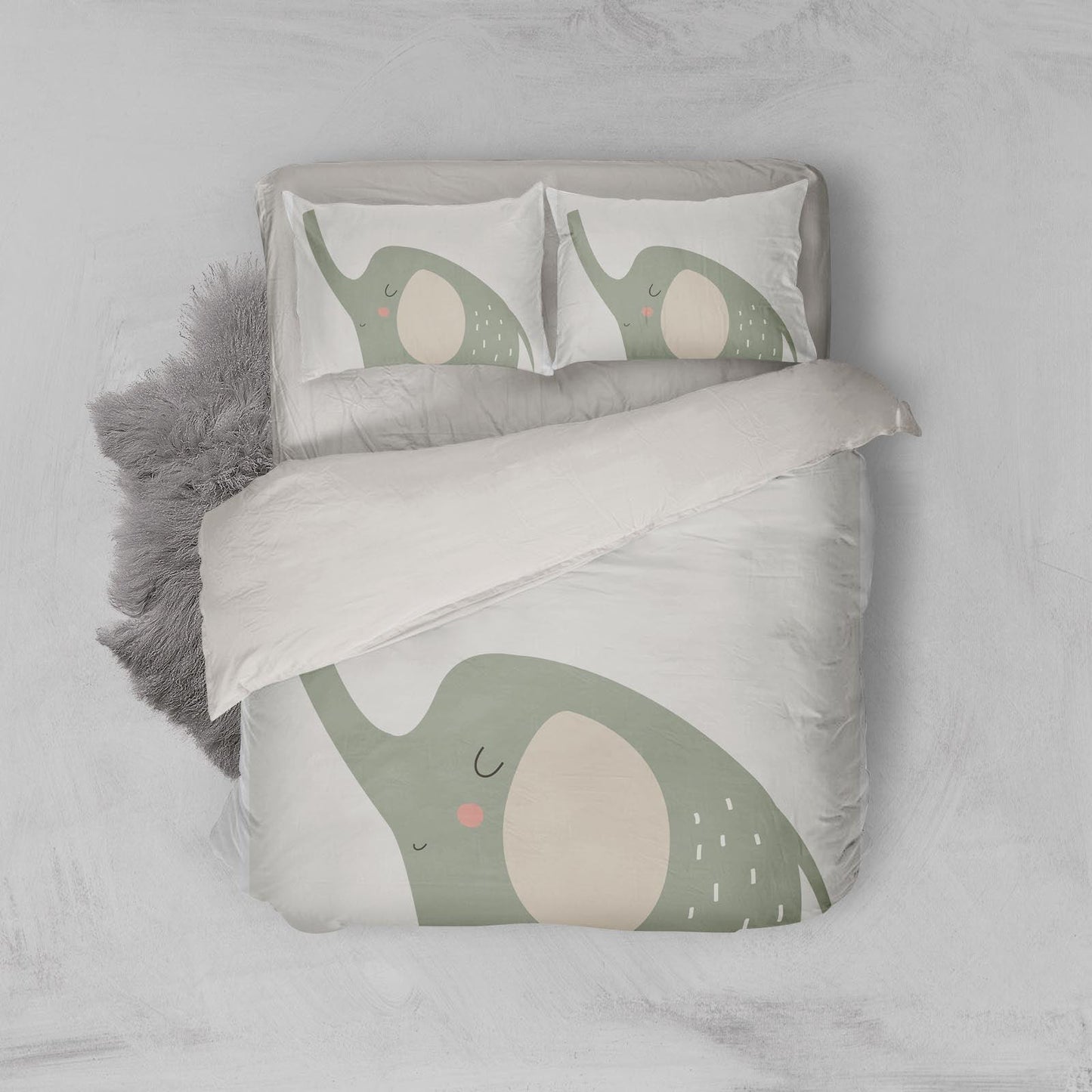 3D Cartoon Elephant Pattern Quilt Cover Set Bedding Set Pillowcases  1