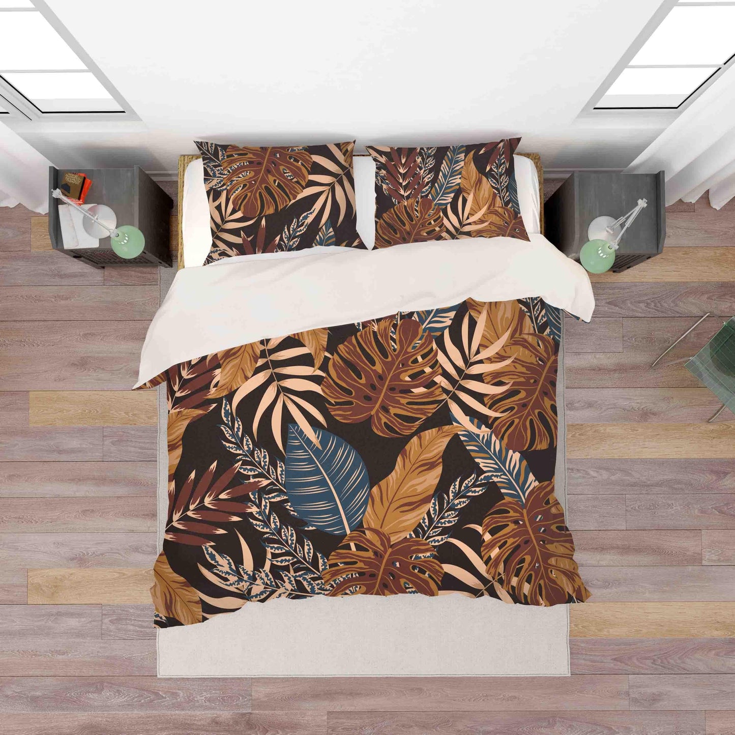 3D Brown Leaves Quilt Cover Set Bedding Set Pillowcases 133