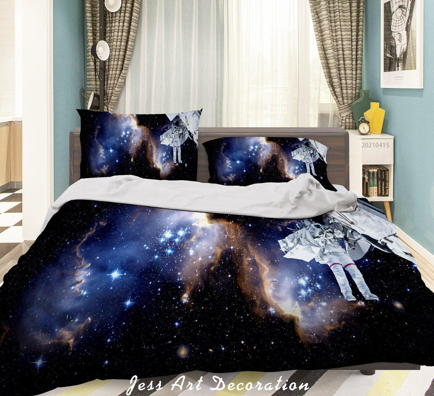 3D Abstract Space Astronaut Quilt Cover Set Bedding Set Duvet Cover Pillowcases 73