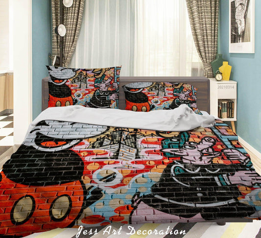 3D Abstract Street Graffiti Artist Works Quilt Cover Set Bedding Set Duvet Cover Pillowcases 113