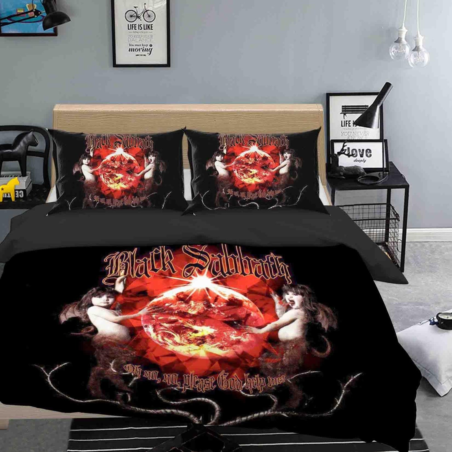3D Black Sabbath Quilt Cover Set Bedding Set Duvet Cover Pillowcases SF01