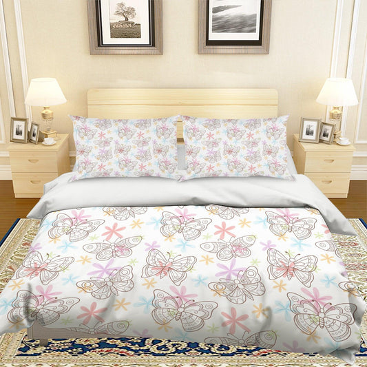 3D Butterfly Pattern Quilt Cover Set Bedding Set Pillowcases 53