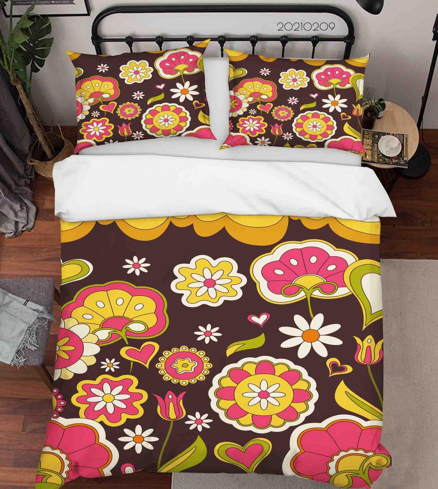 3D Cartoon Color Floral Quilt Cover Set Bedding Set Duvet Cover Pillowcases 7