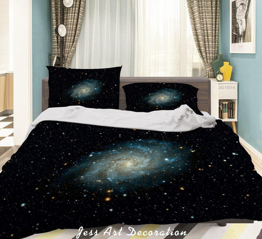 3D Black Space Stars Quilt Cover Set Bedding Set Duvet Cover Pillowcases 142