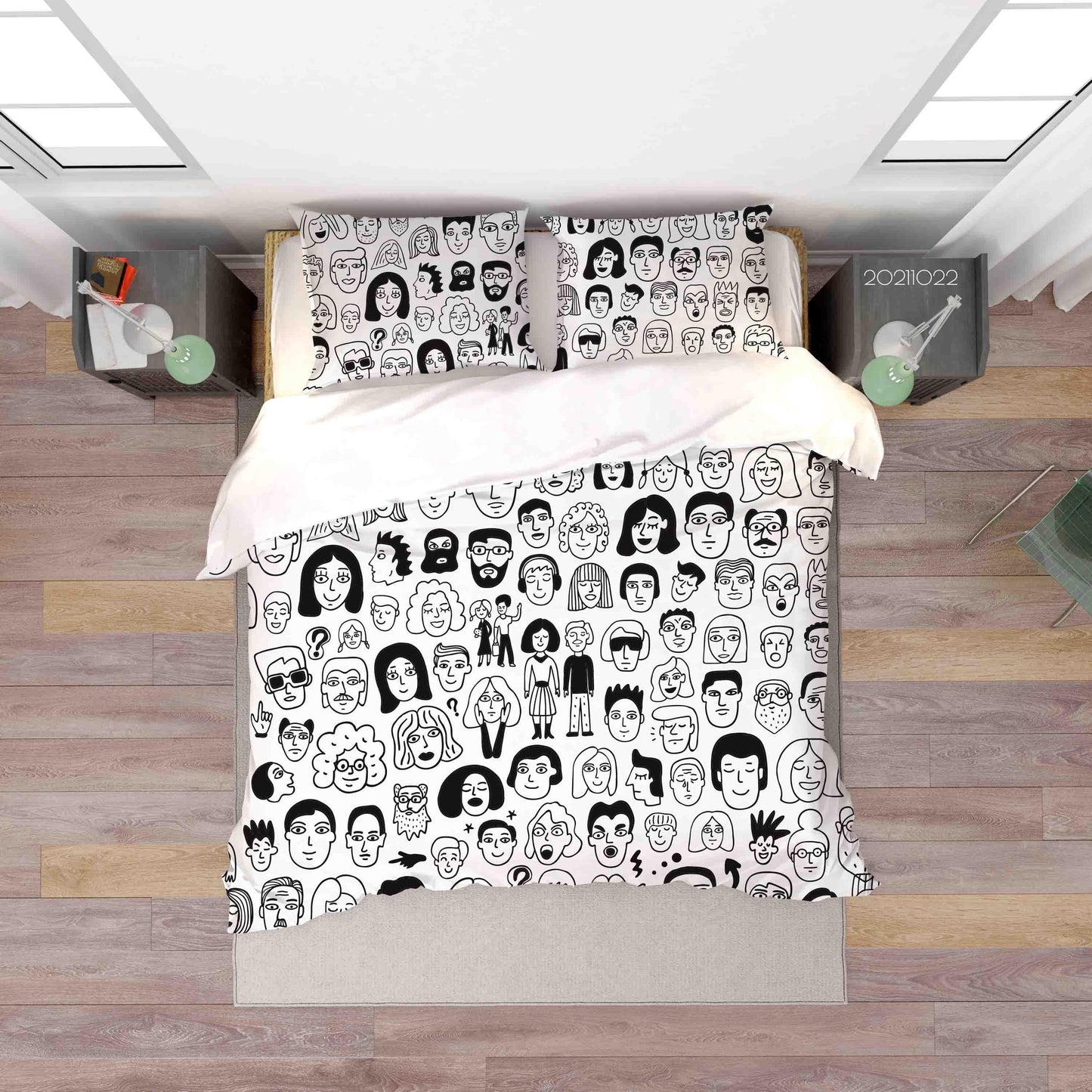 3D Abstract Human Face Art Graffiti Quilt Cover Set Bedding Set Duvet Cover Pillowcases 19