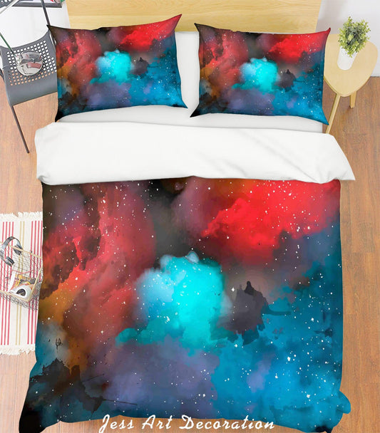 3D Blue Red Smoke Quilt Cover Set Bedding Set Pillowcases 176