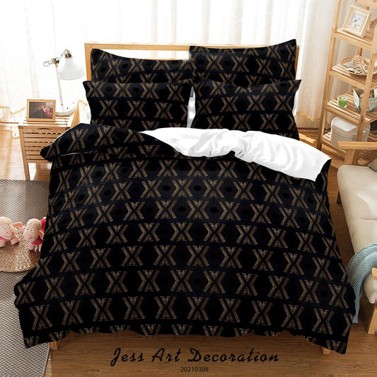 3D Black Abstract Geometry Quilt Cover Set Bedding Set Duvet Cover Pillowcases 19