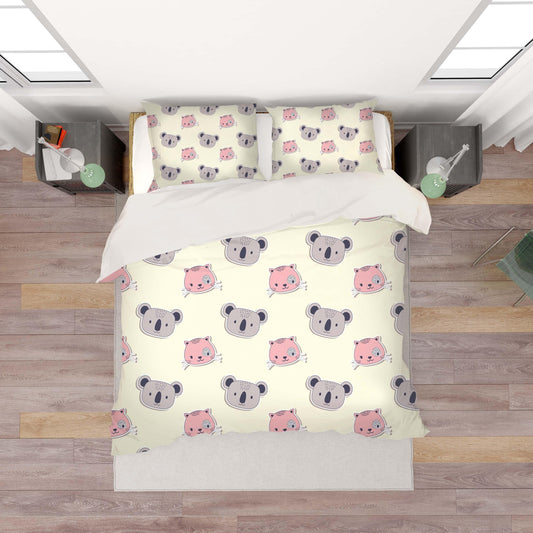 3D Cartoon Cat Raccoon Animal Quilt Cover Set Bedding Set Duvet Cover Pillowcases LXL