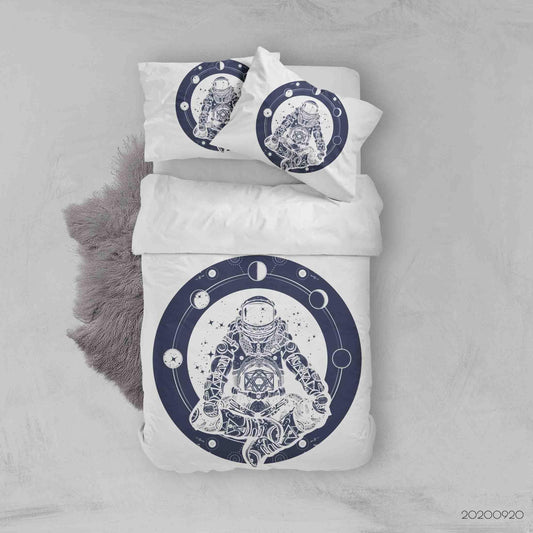 3D Astronaut Universe Planet Sign Quilt Cover Set Bedding Set Duvet Cover Pillowcases WJ 9150