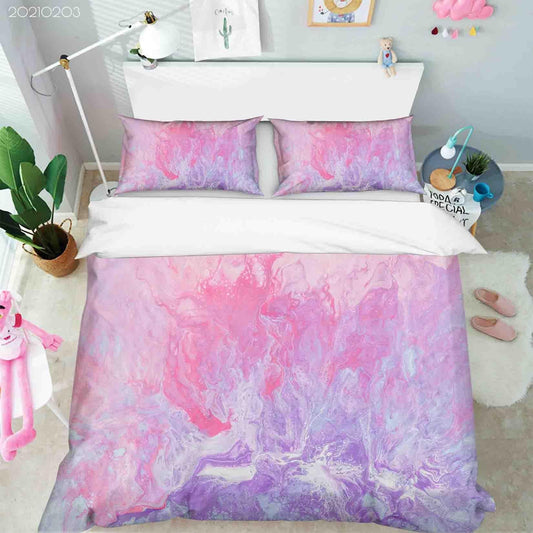 3D Abstract Pink Marble Quilt Cover Set Bedding Set Duvet Cover Pillowcases 95