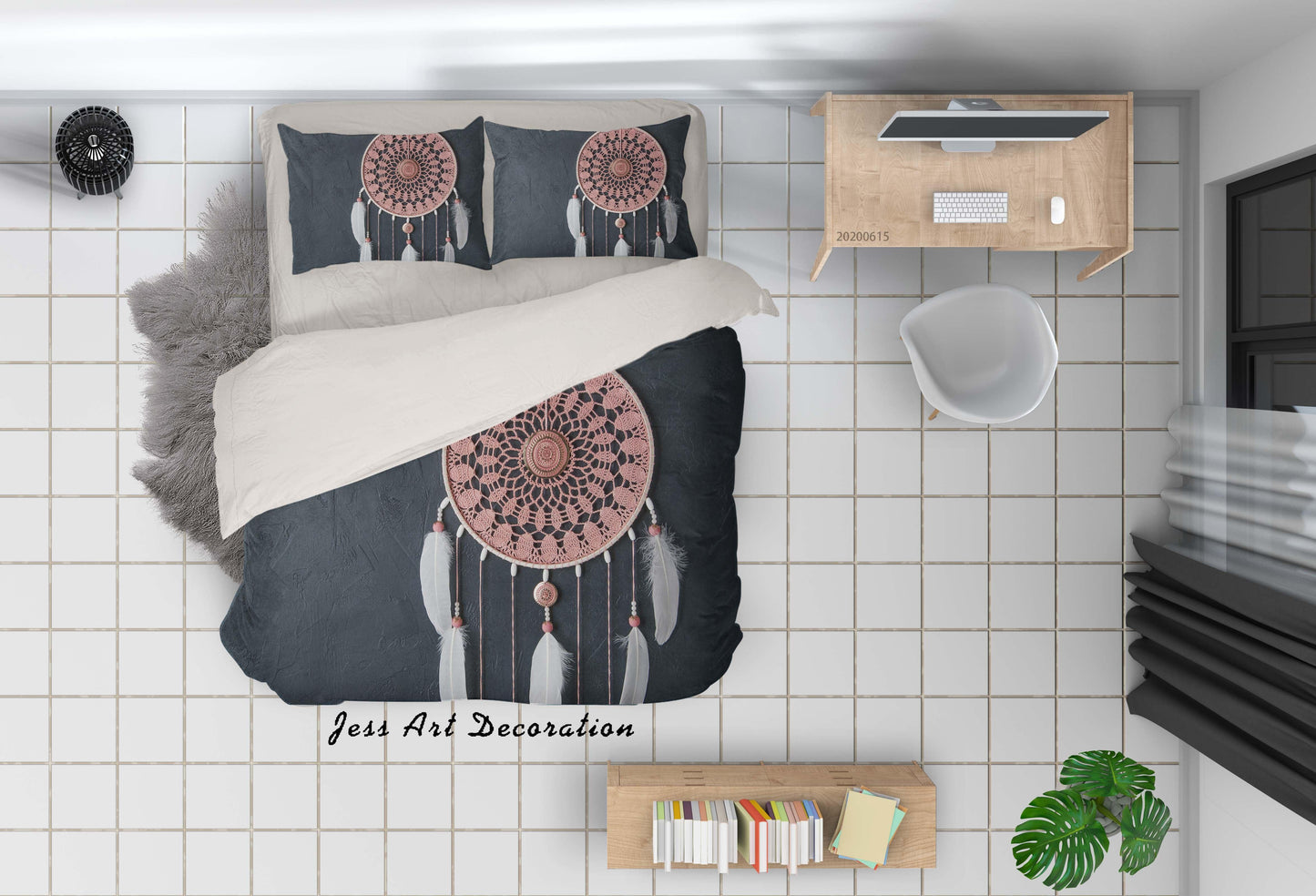 3D Black Pink Dreamcatcher Quilt Cover Set Bedding Set Duvet Cover Pillowcases SF57